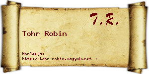 Tohr Robin névjegykártya